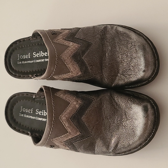 Josef Seibel metallic comfort shoe gray brown pewter size 38 size 7 - 7.5 - Picture 2 of 8